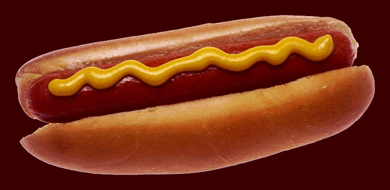 eat a hot dog coated with chocolate frosting