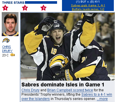 Sabres strike first Sabres strike first
