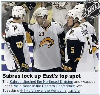 Sabres take Eastern Conference! Sabres take Eastern Conference!