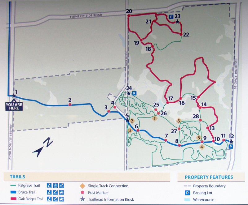 Map of Palgrave Forest in Caledon (Just North of Bolton, ON)