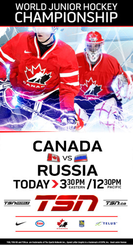 Canada starts with a 6-3 win over Russia! GO CANADA! Canada starts with a 6-3 win over Russia! GO CANADA!