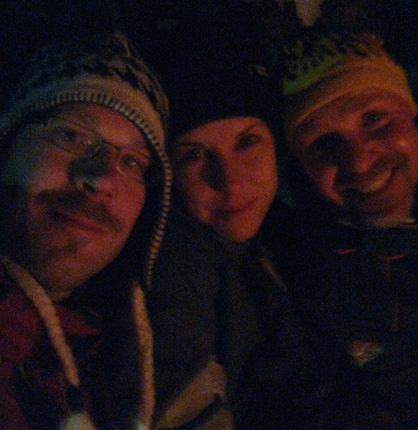 The glow from the fire. The glow from the fire.