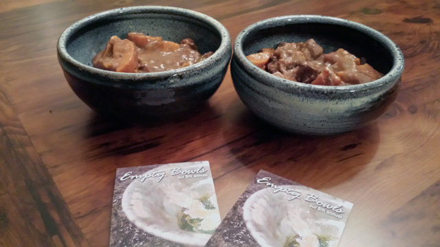 Our Empty Bowls. Now full with dinner. Our Empty Bowls. Now full with dinner.