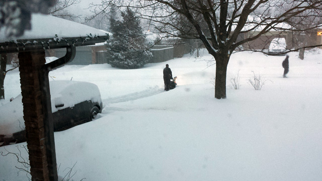 Finally. The first firing of the snowblower…. Finally. The first firing of the snowblower….