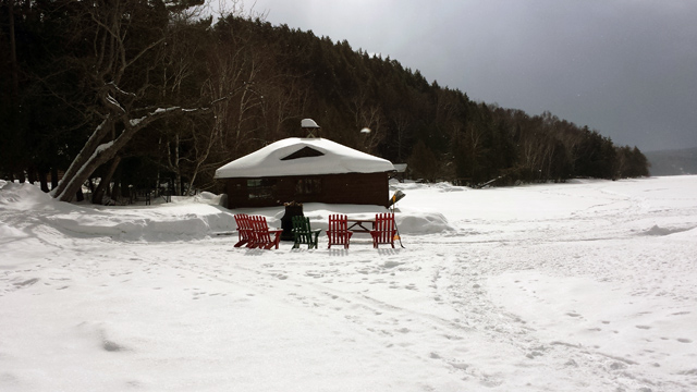 Near the shoreline of the Lodge.