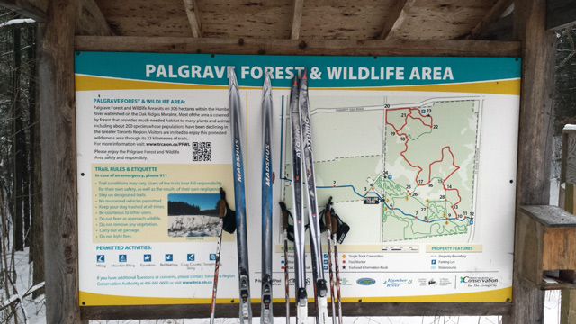 Palgrave sign with our skis Palgrave sign with our skis