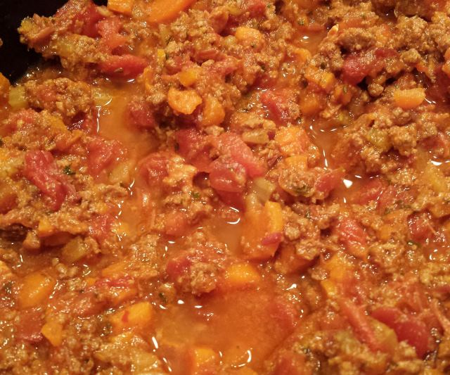 Bolognese sauce. yum!