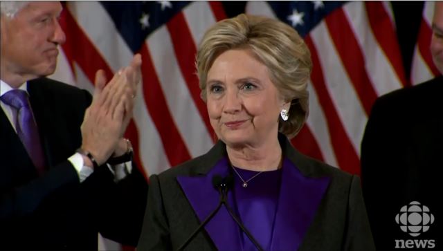 Clinton gracious in defeat. Reminds Trump his job is to defend ALL Americans. Clinton gracious in defeat. Reminds Trump his job is to defend ALL Americans.