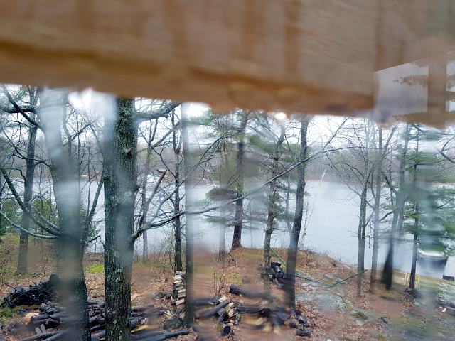 The blurry view from a window at the rain soaked cottage The blurry view from a window at the rain soaked cottage