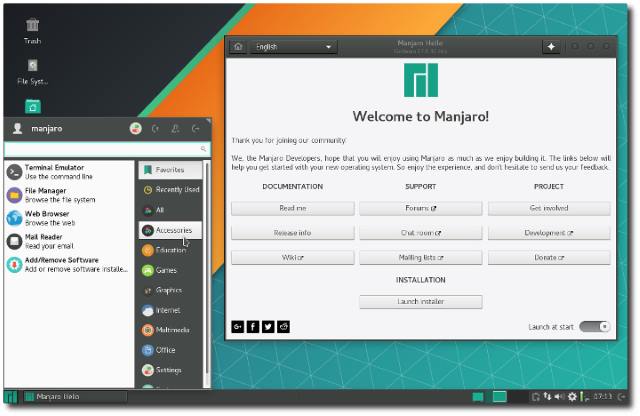 Manjaro distro. Manjaro distro.
