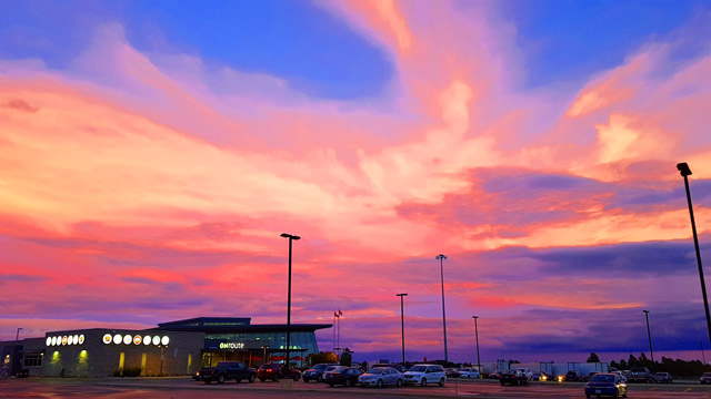 We had to stop for gas after the Visitation, the clouds were particularly bright…