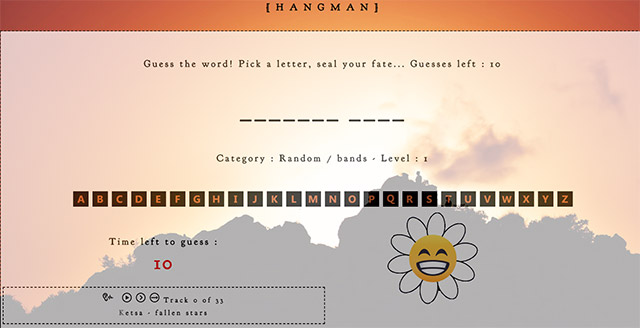 My first JavaScript game. Hangman! My first JavaScript game. Hangman!