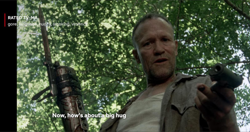 I'll pass. From the Walking Dead I'll pass. From the Walking Dead