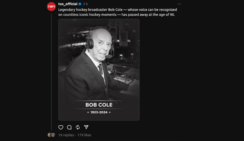 RIP Bob Cole RIP Bob Cole
