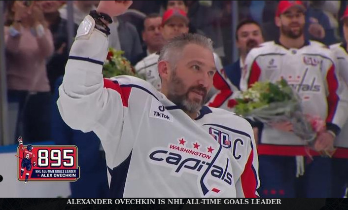 Ovechkin all time goal leader! Ovechkin all time goal leader!