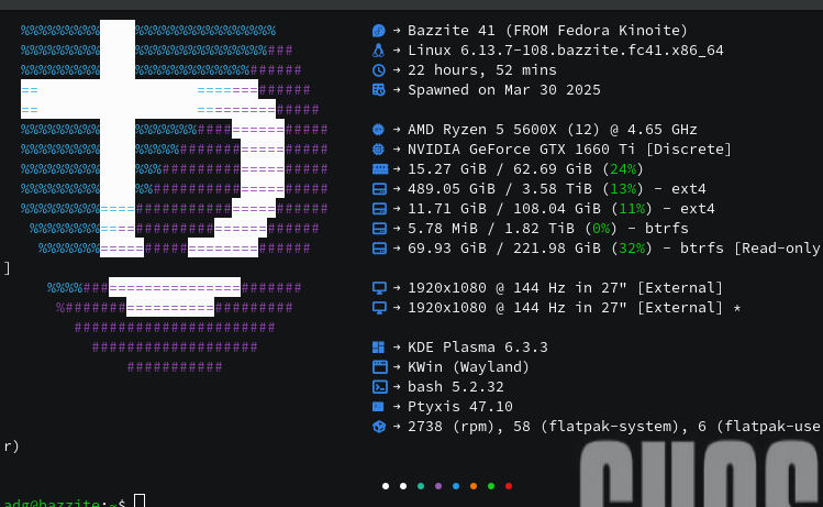 Bazzite. Wayland. Plasma.๐ Bazzite. Wayland.
Plasma. ๐